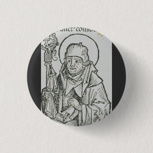Chapa Redonda De 2,5 Cm Arte gráfico sagrado celta de Santa Columba de Ion