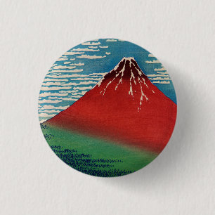 Chapa Redonda De 2,5 Cm Arte japonés vintage Viento fino Mañana clara