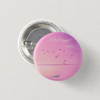 Chapa Redonda De 2,5 Cm Arte Pastel de Concientización de Octubre Rosa