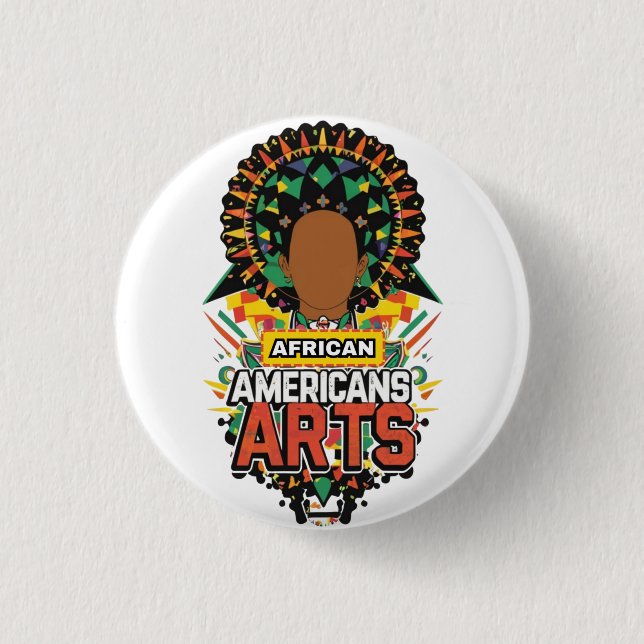 Chapa Redonda De 2,5 Cm Artes afroamericanas (Anverso)