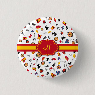 Chapa Redonda De 2,5 Cm Artículos españoles con la bandera para añadir su