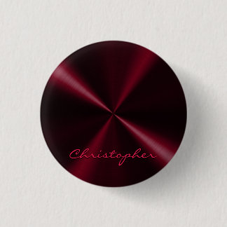 Chapa Redonda De 2,5 Cm Aspecto metálico radial personalizado - rojo oscur