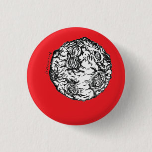 Chapa Redonda De 2,5 Cm Asteroide de fondo rojo