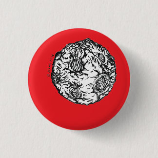Chapa Redonda De 2,5 Cm Asteroide de fondo rojo