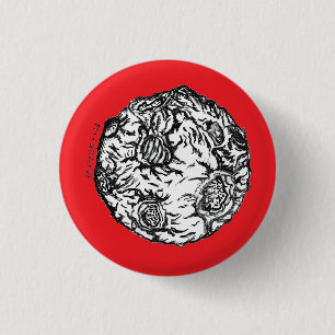 Chapa Redonda De 2,5 Cm Asteroide de fondo rojo