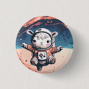 Chapa Redonda De 2,5 Cm Astro Sheep