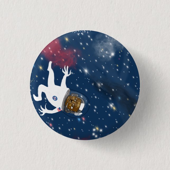 Chapa Redonda De 2,5 Cm Astronauta en Spacewalk (Anverso)