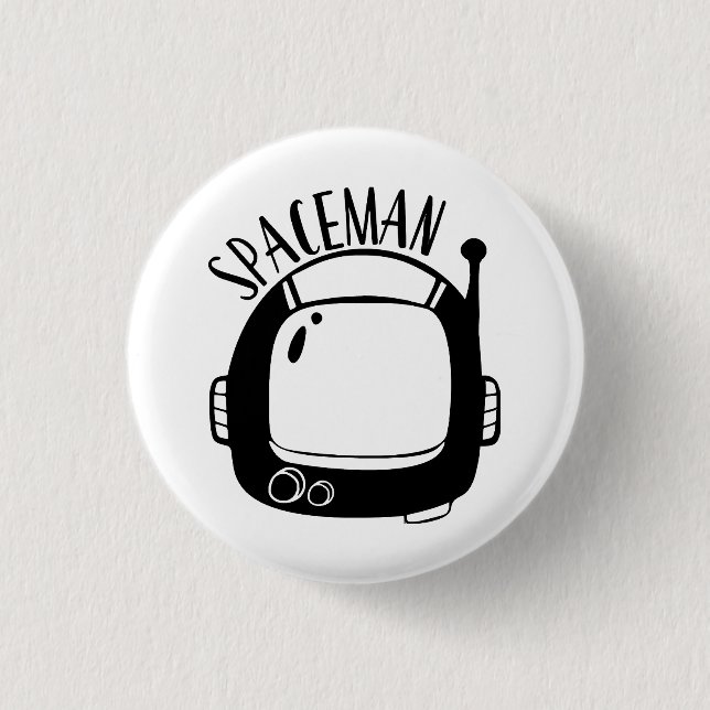 Chapa Redonda De 2,5 Cm Astronauta Vintage (Anverso)