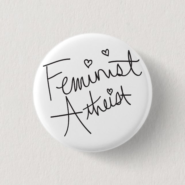 Chapa Redonda De 2,5 Cm Ateo feminista (Anverso)