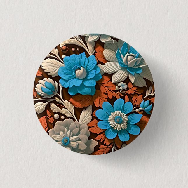 Chapa Redonda De 2,5 Cm Aumenta tu estilo con elegancia floral Boho (Anverso)