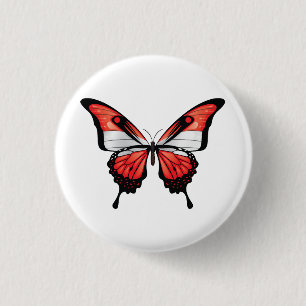 Chapa Redonda De 2,5 Cm Austria Sticker de bandera de mariposa de cola de 