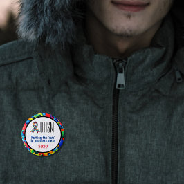 Chapa Redonda De 2,5 Cm Autismo Conciencia divertida