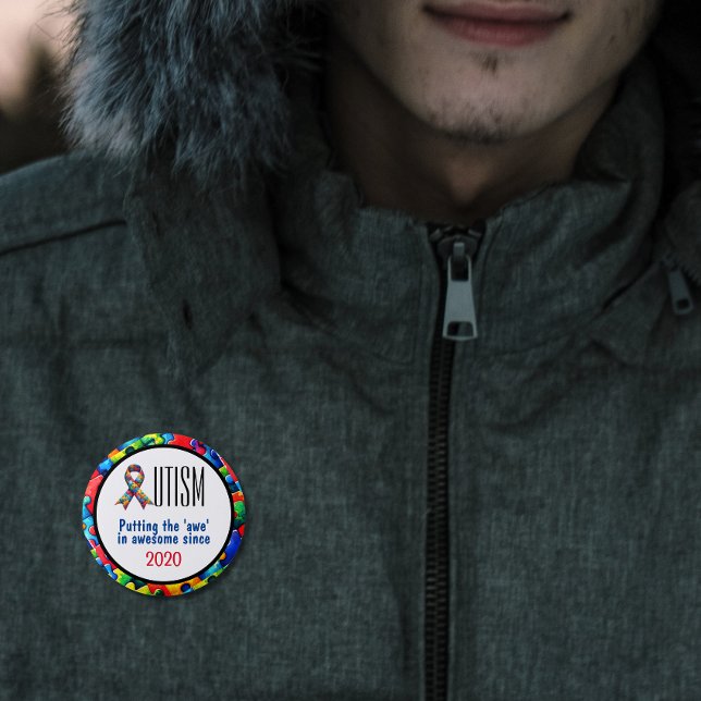 Chapa Redonda De 2,5 Cm Autismo Conciencia divertida (Subido por el creador)