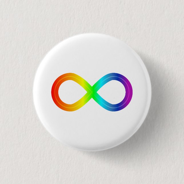 Chapa Redonda De 2,5 Cm Autismo infinito arcoiris (Anverso)