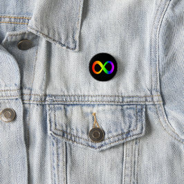 Chapa Redonda De 2,5 Cm Autismo Iris Infinidad Símbolo Neurodiversidad