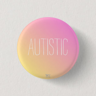 Chapa Redonda De 2,5 Cm Autismo rosado-amarillo/Neurodiversidad