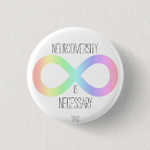 Chapa Redonda De 2,5 Cm Autismo/ TDAH/ Pastel de "Neurodiversidad es neces