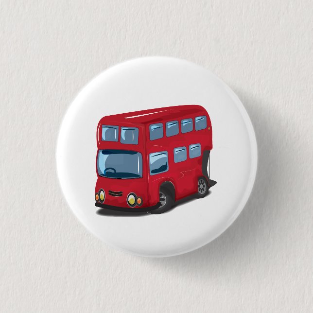 Chapa Redonda De 2,5 Cm Autobús de Londres (Anverso)