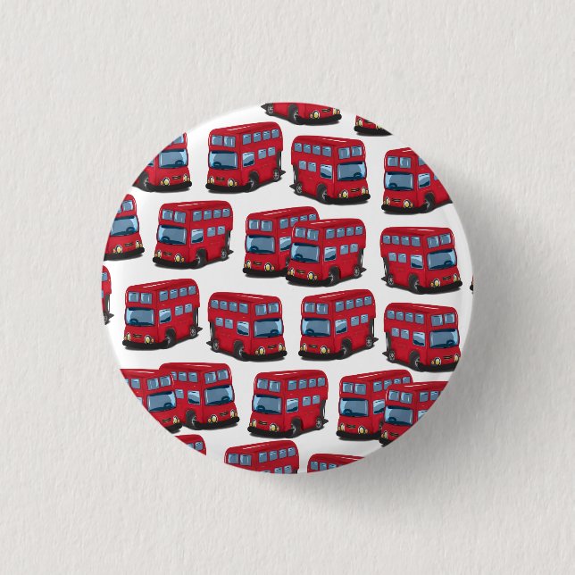 Chapa Redonda De 2,5 Cm Autobús de Londres (Anverso)