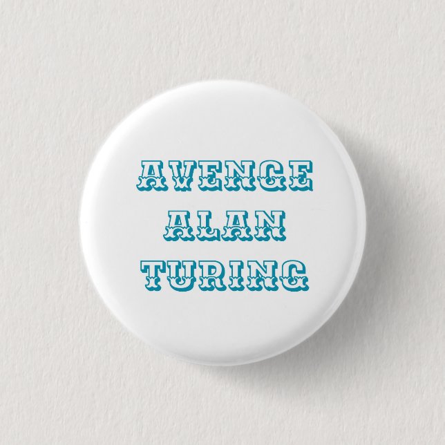 Chapa Redonda De 2,5 Cm Avenge Alan Turing Pin (Anverso)
