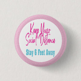 Chapa Redonda De 2,5 Cm Aviso de salud de Coronavirus Distancia social ros