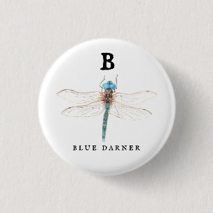 Chapa Redonda De 2,5 Cm "B" Blue Darner