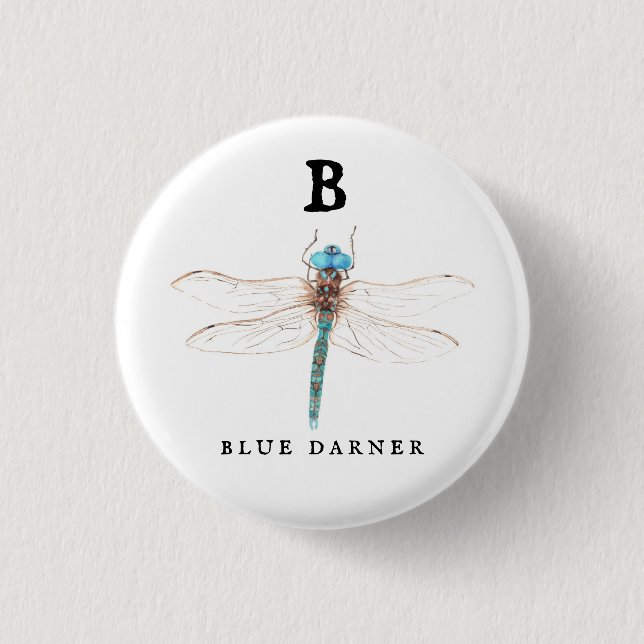 Chapa Redonda De 2,5 Cm "B" Blue Darner (Anverso)