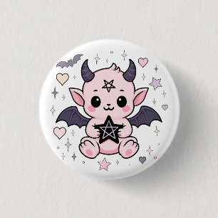Chapa Redonda De 2,5 Cm Baby Devil - Manifestación de Gótico Kawaii Pastel