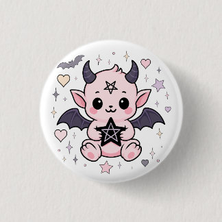 Chapa Redonda De 2,5 Cm Baby Devil - Manifestación de Gótico Kawaii Pastel