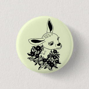 Chapa Redonda De 2,5 Cm baby fawn doe ciervo flores arte animal