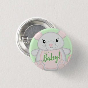 Chapa Redonda De 2,5 Cm Baby Shower de mouse