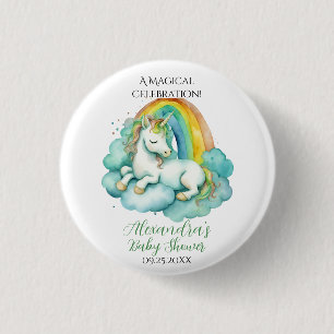 Chapa Redonda De 2,5 Cm Baby Shower neutro de género de unicornio para beb