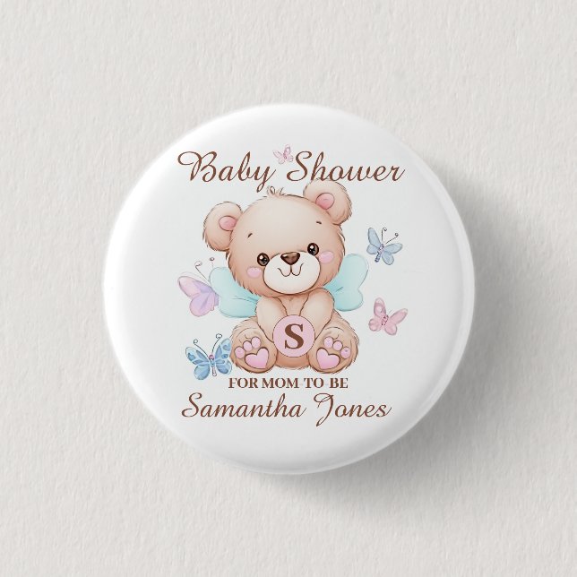 Chapa Redonda De 2,5 Cm Baby Shower personalizado (Anverso)