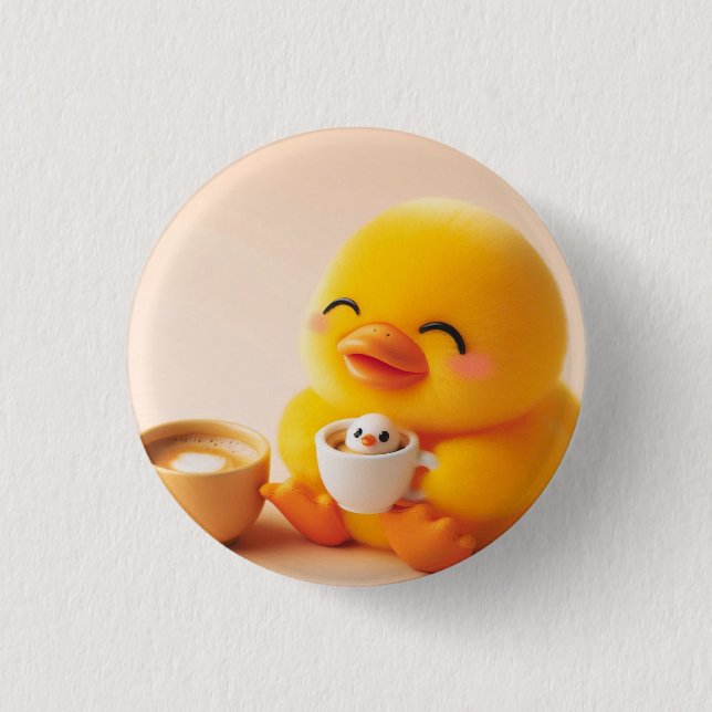 Chapa Redonda De 2,5 Cm baby yellow duck (Anverso)
