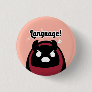 Chapa Redonda De 2,5 Cm Badboyhalo "¡Idioma!" Pin - Mcyt Pin Button - Bbh