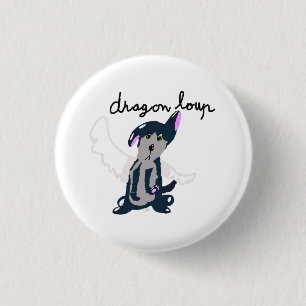 Chapa Redonda De 2,5 Cm Badge Dragon Loup
