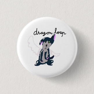 Chapa Redonda De 2,5 Cm Badge Dragon Loup