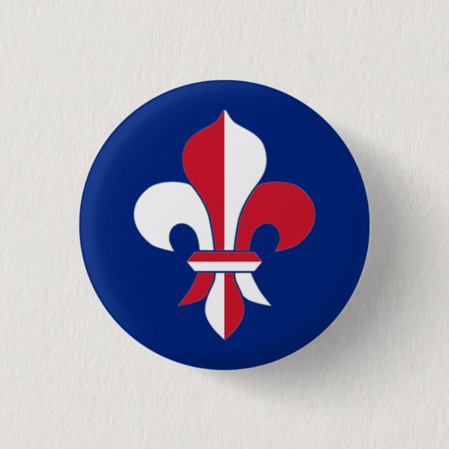 Chapa Redonda De 2,5 Cm Badge Fleur-de-Lis (Anverso)