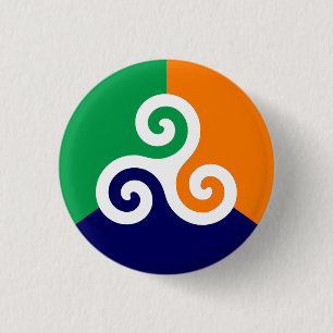 Chapa Redonda De 2,5 Cm Badge irlandés de Triskele