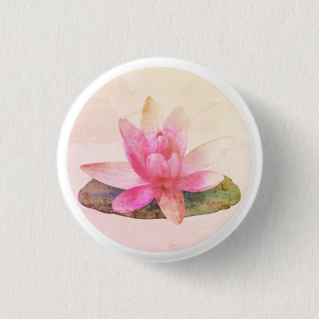 CHAPA REDONDA DE 2,5 CM BADGE : LOTUS ROSA (Anverso)
