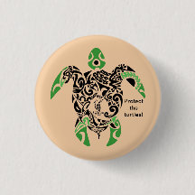 Badge Protect the turtles! Cagou Style