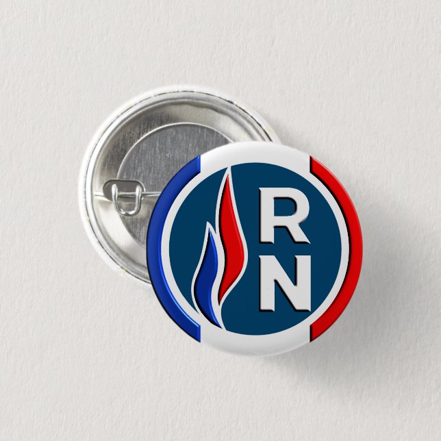 Chapa Redonda De 2,5 Cm Badge RN 3D (Anverso y reverso)