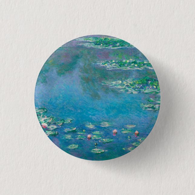 CHAPA REDONDA DE 2,5 CM BADGE: "WATERLILIES" POR MONET (Anverso)