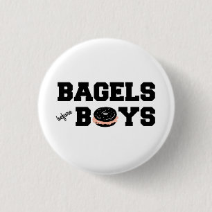 Chapa Redonda De 2,5 Cm Bagels Before Boys Funny Jewish Deli
