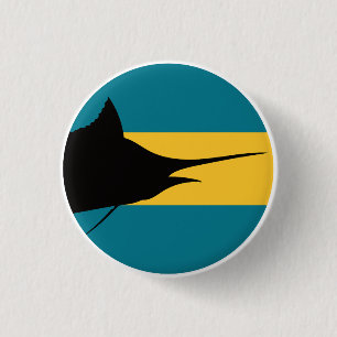 Chapa Redonda De 2,5 Cm Bahamas Marlin azul Bandera nacional animal bahame