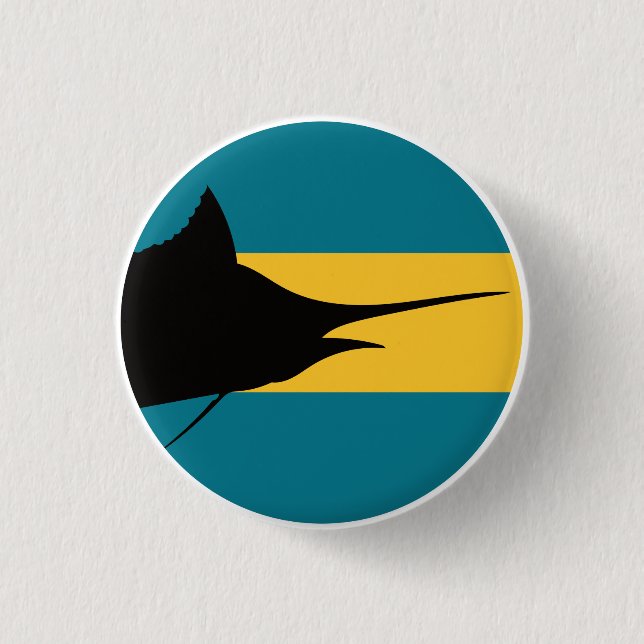 Chapa Redonda De 2,5 Cm Bahamas Marlin azul Bandera nacional animal bahame (Anverso)