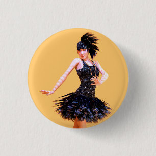 Chapa Redonda De 2,5 Cm Baile Flapper Vintage