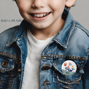 Chapa Redonda De 2,5 Cm Ballenas tuvieron un Splash Boys Cumpleaños