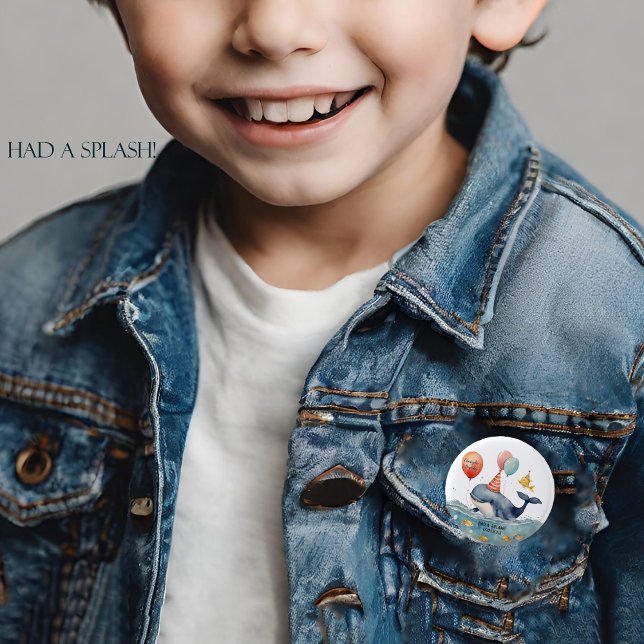 Chapa Redonda De 2,5 Cm Ballenas tuvieron un Splash Boys Cumpleaños (Subido por el creador)