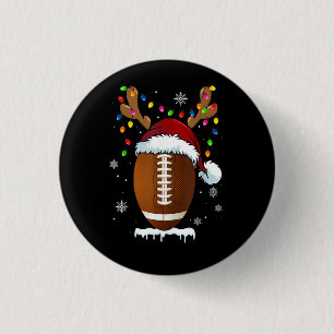 Chapa Redonda De 2,5 Cm Balón de fútbol de Navidad Santa Luces Divertido C